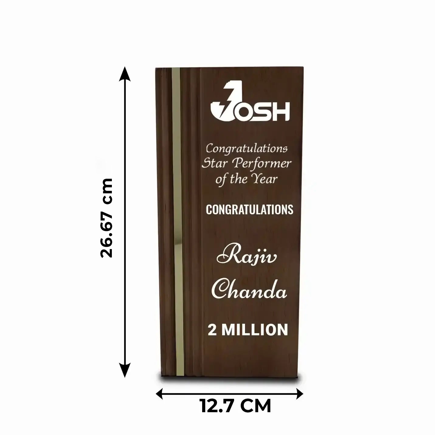 Top-Notch Prestigious Wooden Plaque with Golden Strip Img 2